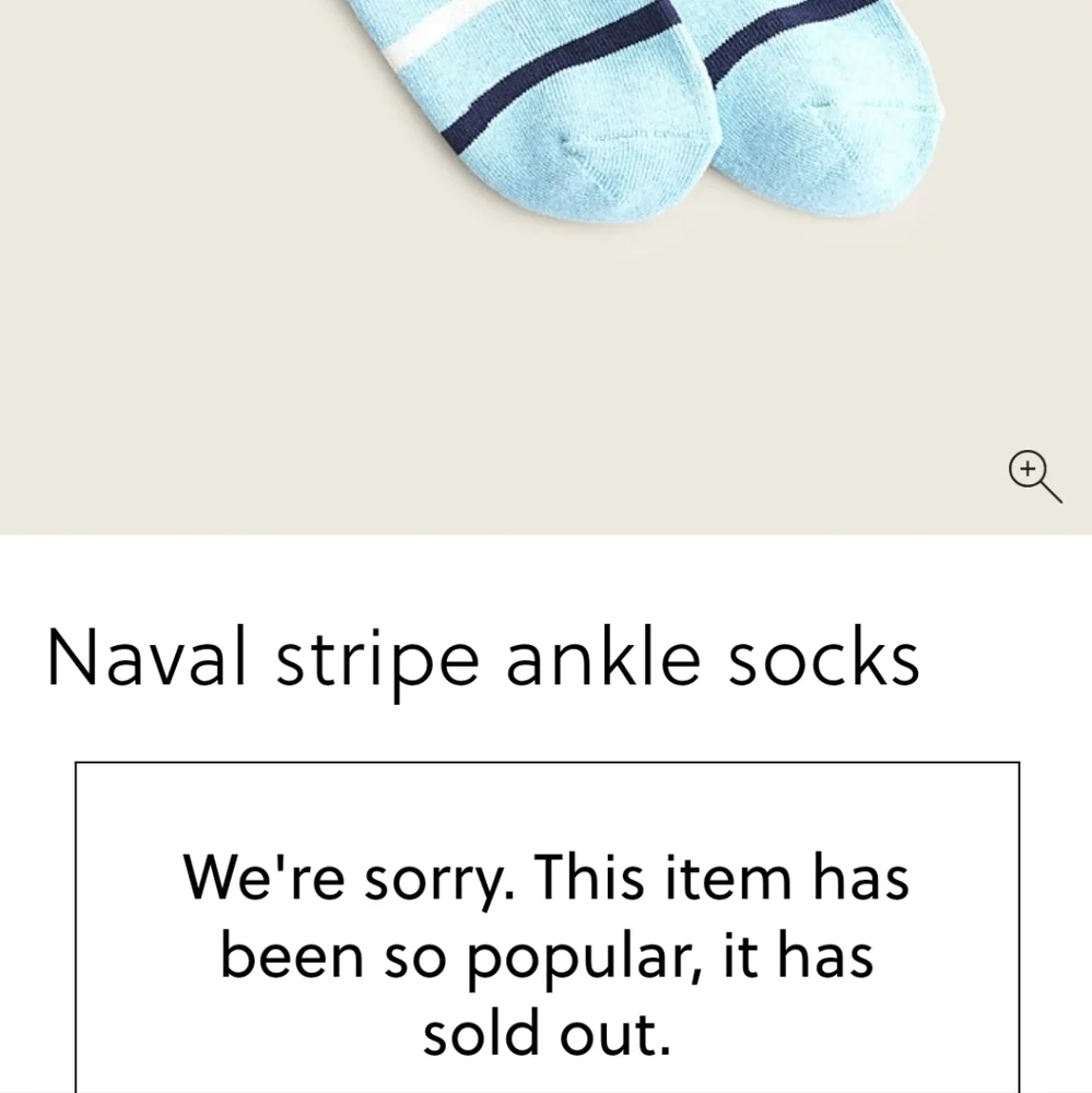 J.CREW NAVAL STRIPE ANKLE SOCKS Men's/Unisex M/L BNWT SO 1 LEFT!